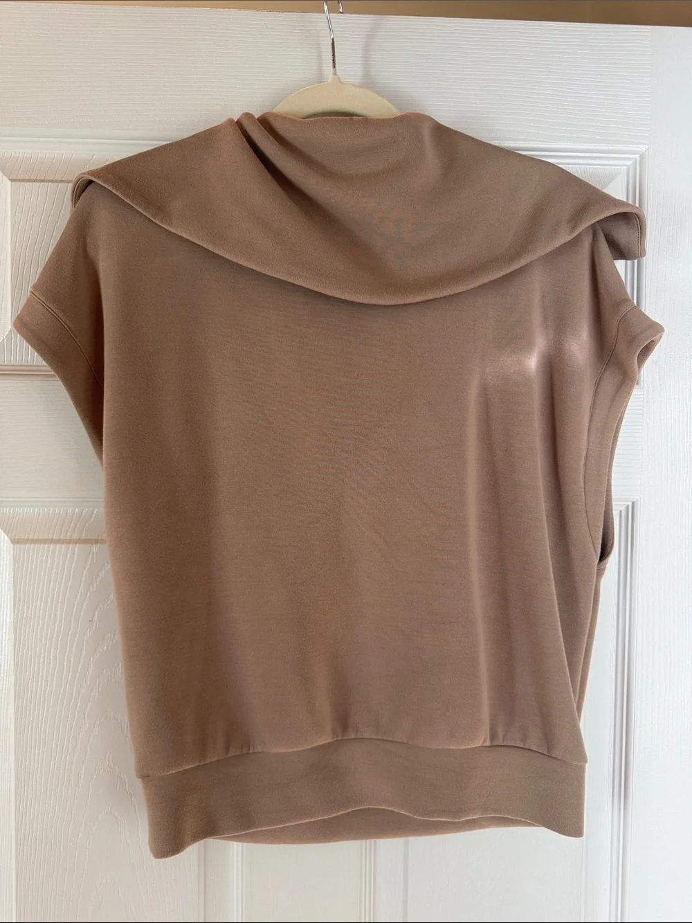 Varley Taupe Sleeveless Half-Zip Hoodie - Picture 3 of 3